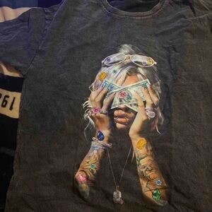 Graphic Tee with Colorful Tattoo Design